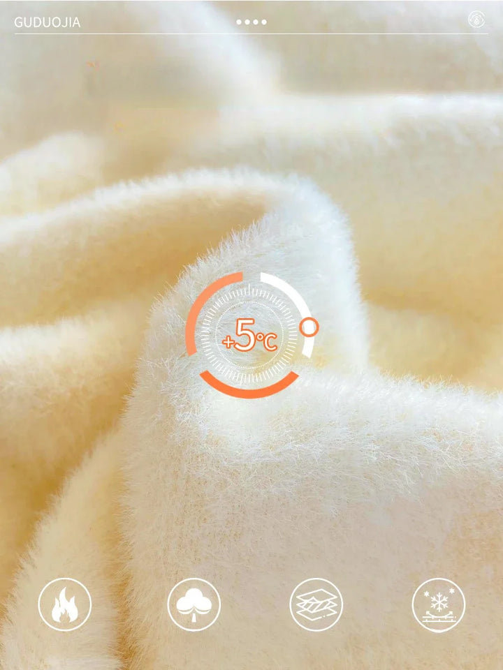 Damski golf ocieplany – zimowy, grubszy, z welurową podszewką